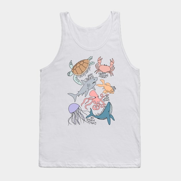 Sea life love puns Tank Top by Walt crystals